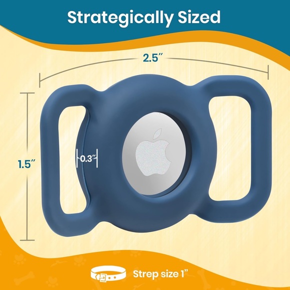 ✨NEW✨ PAWBEE 2-Pack Apple Air Tag Holder for Dog Collar - Picture 3 of 3